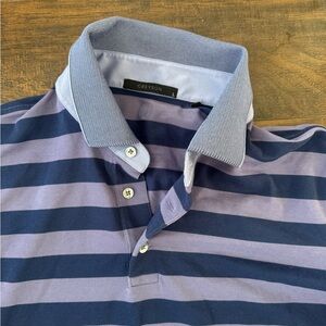 Greyson  Purple Striped Performance Golf Polo large